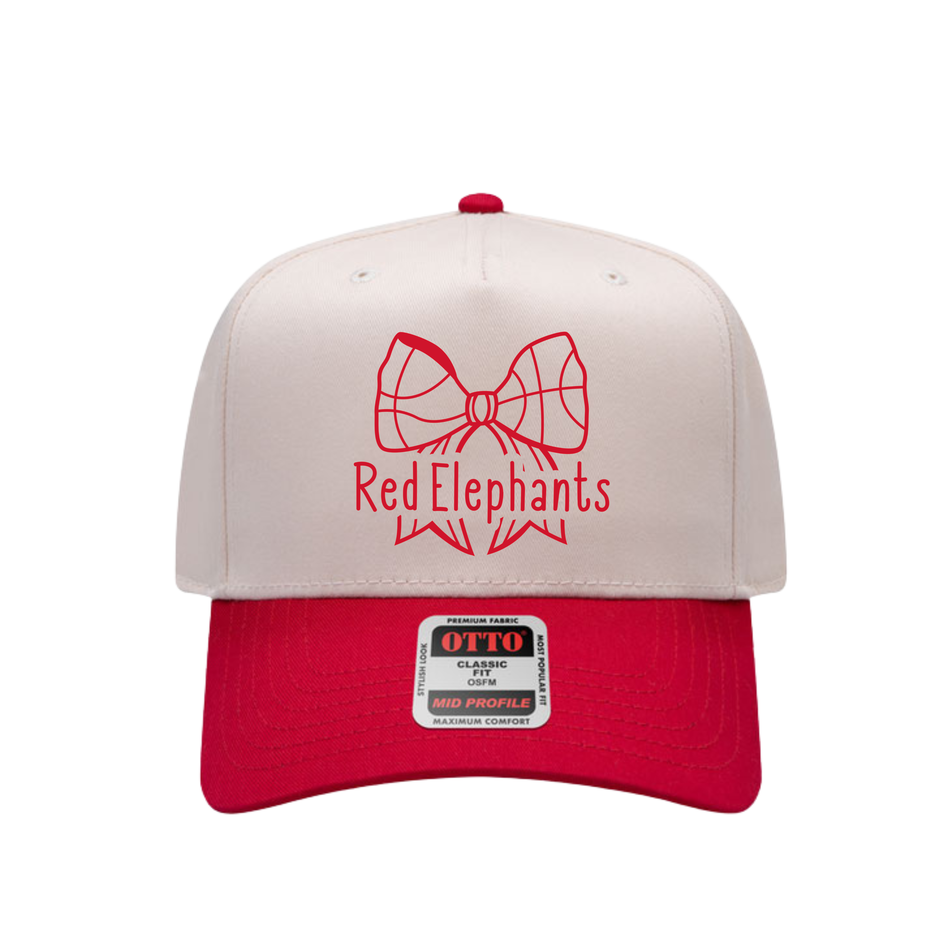 Red Elephant Bow Basketball Cap