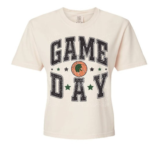 Trojan Game Day Crop Tee
